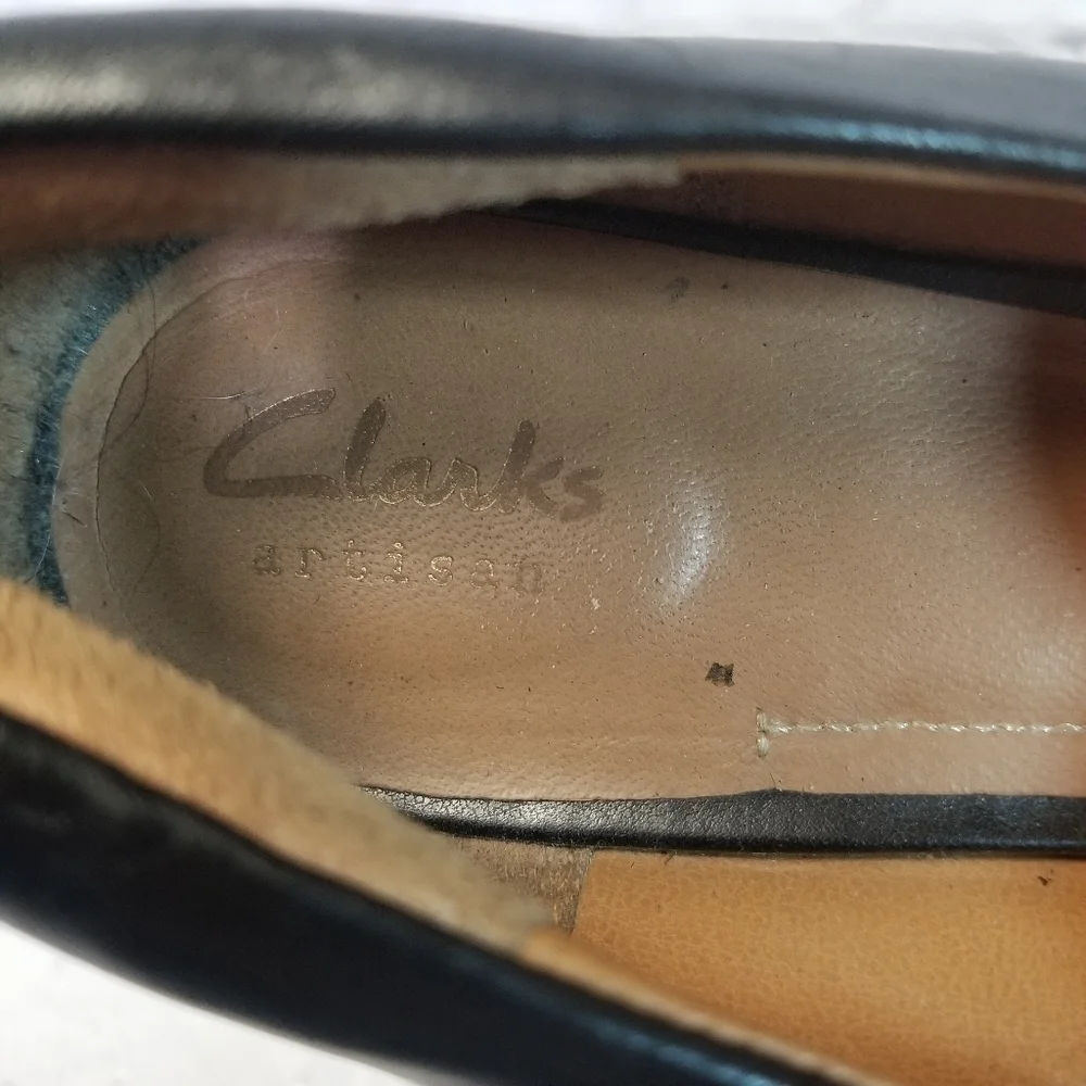 Clarks Glick Avalee black spotted loafers